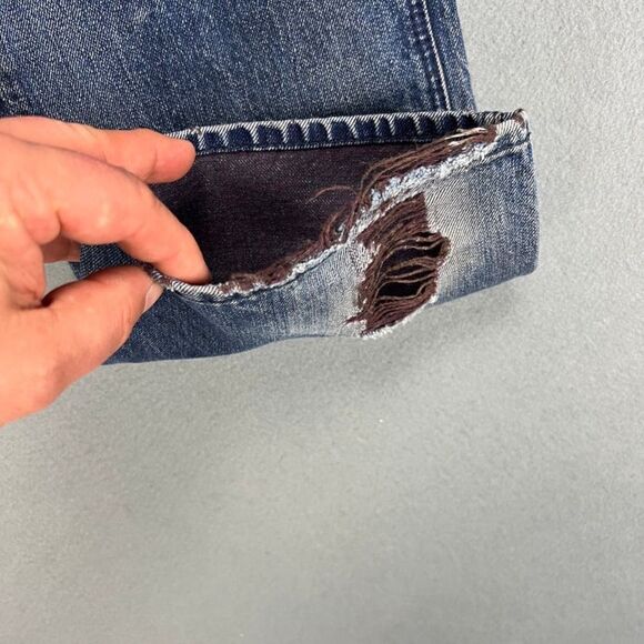 7 Seven For All Mankind Jeans Mens 34x34 Slimmy Medium Wash Stretch Distressed - Picture 12 of 15